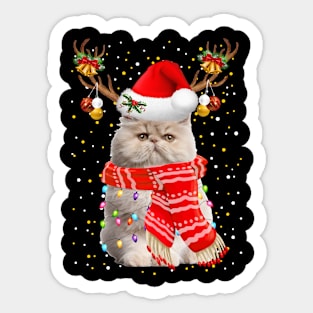 Persian Cat Christmas Sticker